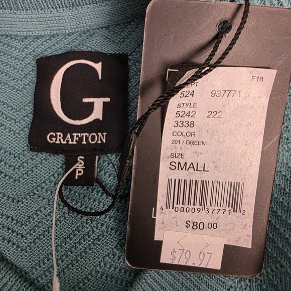 NWT Grafton Teal Textured Knit Crewneck Sweater Women's Size Small - Picture 3 of 9